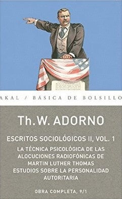 ESCRITOS SOCIOLOGICOS II, VOL 1 | THEODOR ADORNO
