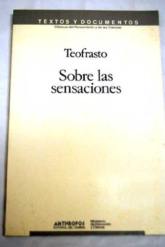 SOBRE LAS SENSACIONES: EDICION BILINGUE. OFERTA 40 Bs. | TEOFRASTO