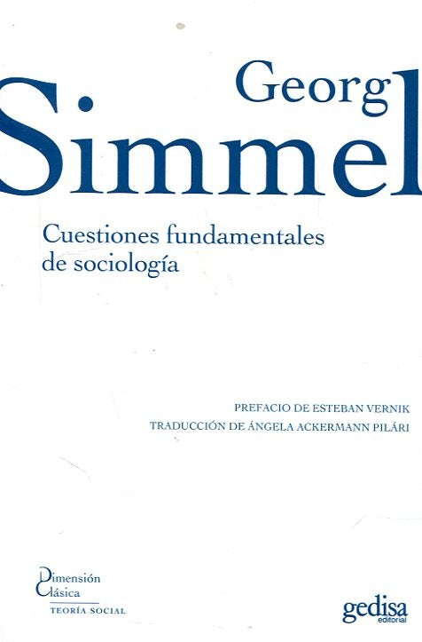 CUESTIONES FUNDAMENTALES DE SOCIOLOGIA. . | GEORG SIMMEL