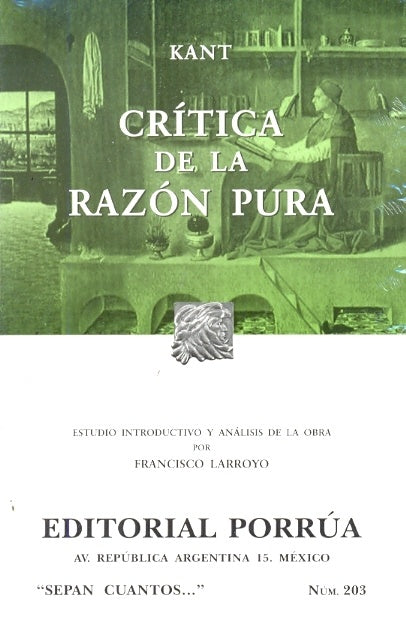 CRITICA DE LA RAZON PURA | IMMANUEL KANT