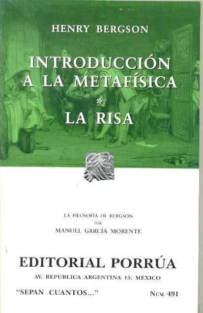 INTRODUCCION A LA METAFISICA / LA RISA | HENRI BERGSON