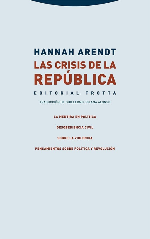 CRISIS DE LA REPUBLICA, LAS | HANNAH ARENDT