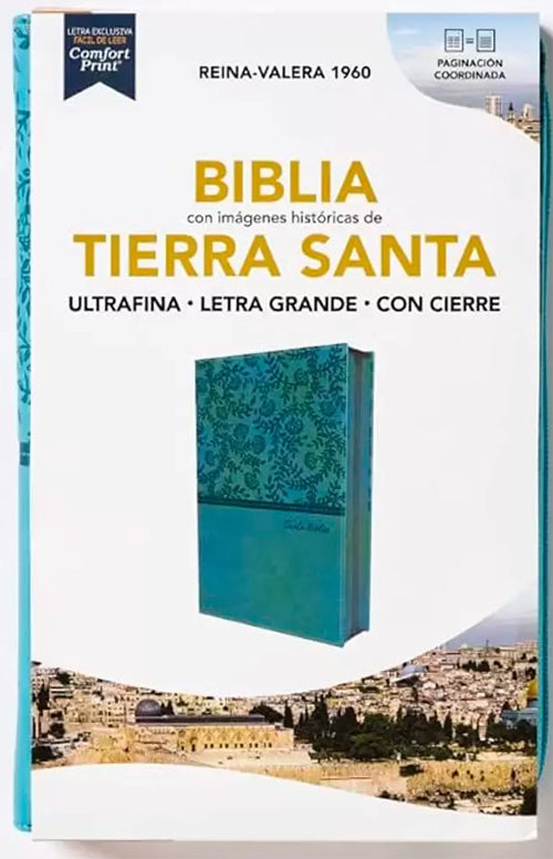 BIBLIA. CON IMAGENES HISTORICAS DE TIERRA SANTA. Tapa Turquesa