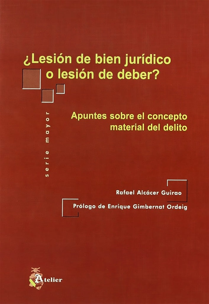 LESION DE BIEN JURIDICO, O LESION DE DEBER? : APUNTES SOBRE EL CONCEPTO MATERIAL DEL DELITO OFERTA 3 | RAFAEL ALCACER
