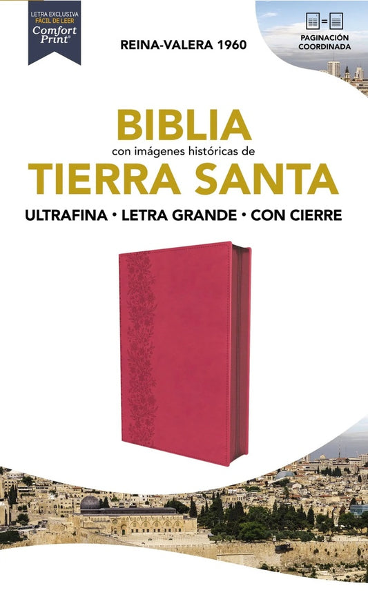 BIBLIA. CON IMAGENES HISTORICAS DE TIERRA SANTA. Tapa Fuccia