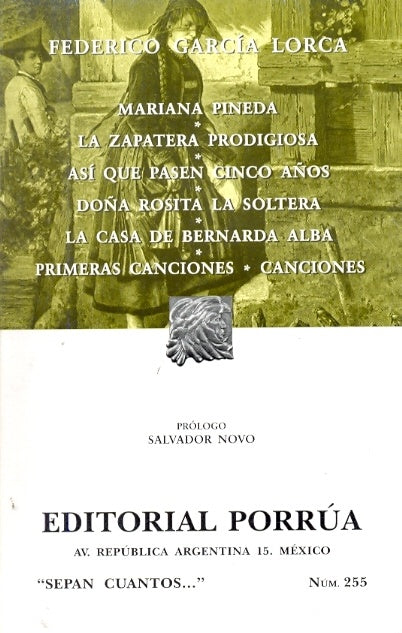 MARIANA PINEDA. OTRAS OBRAS DE FEDERICO GARCIA LORCA (7 TITULOS) | FEDERICO GARCIA LORCA
