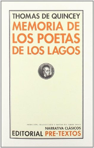 MEMORIA DE LOS POETAS DE LOS LAGOS  Rebaja 217 Bs. | THOMAS DE QUINCEY