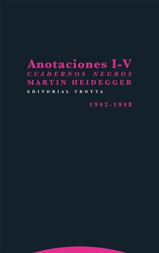 CUADERNOS NEGROS (1942-1948). ANOTACIONES I-V | MARTIN HEIDEGGER