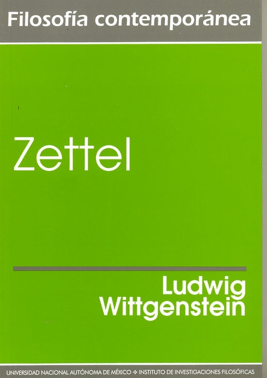 ZETTEL  Rebaja 88 Bs. | LUDWIG WITTGENSTEIN