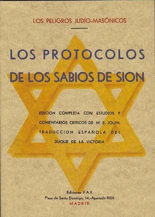 PROTOCOLOS DE LOS SABIOS DE SION, LOS Rebaja 70 Bs | ANONIMO